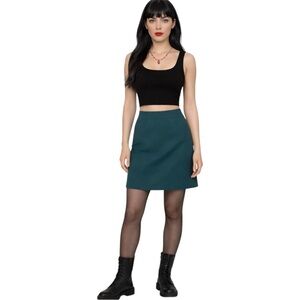 Vintage Esprit teal mini skirt minimalist 90’s office siren indie sleaze
